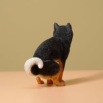 Amazon | JXK トイレタイム柴犬 柴犬フィギュ ハーフスクワット
